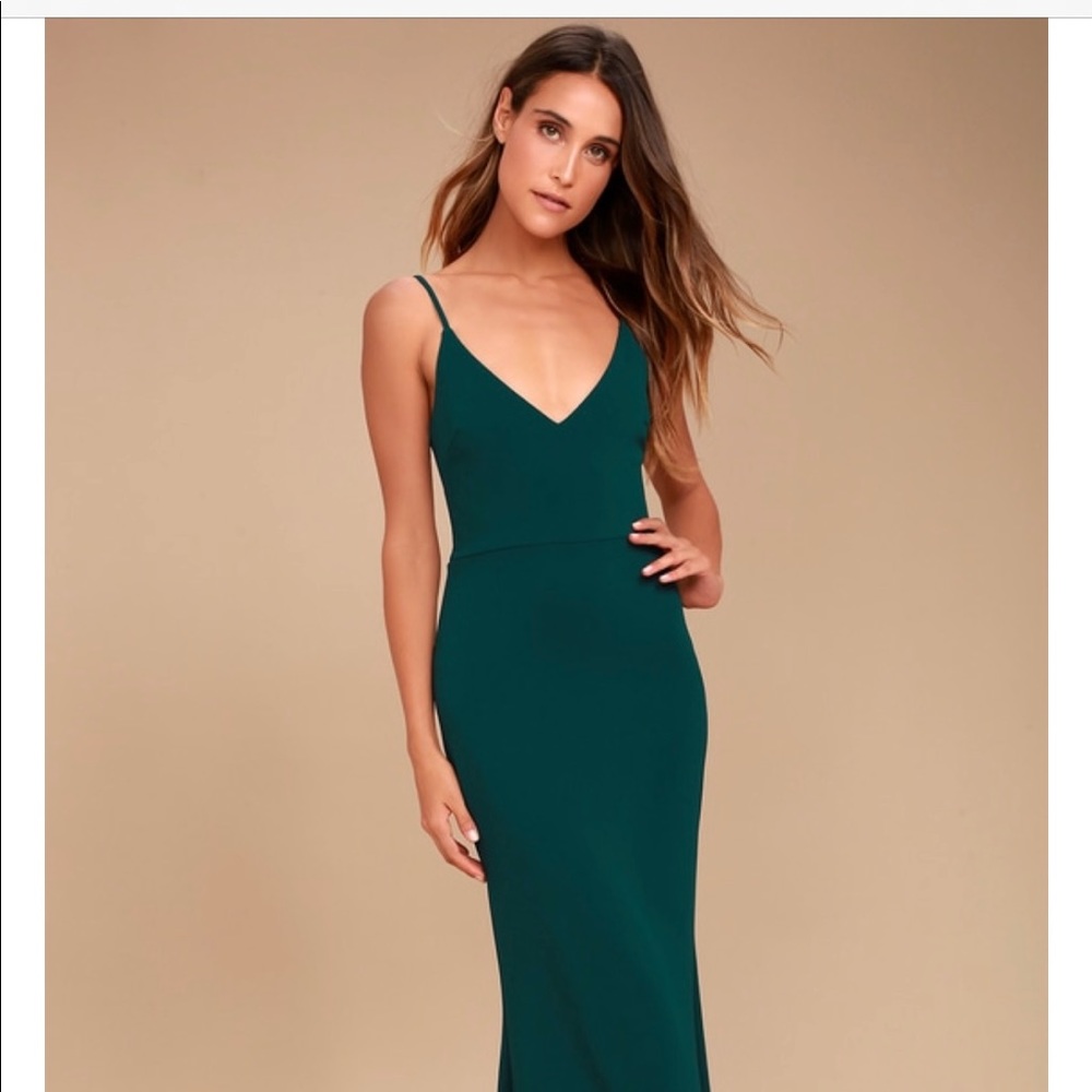 Lulus Infinite Glory Forest Green Maxi Dress